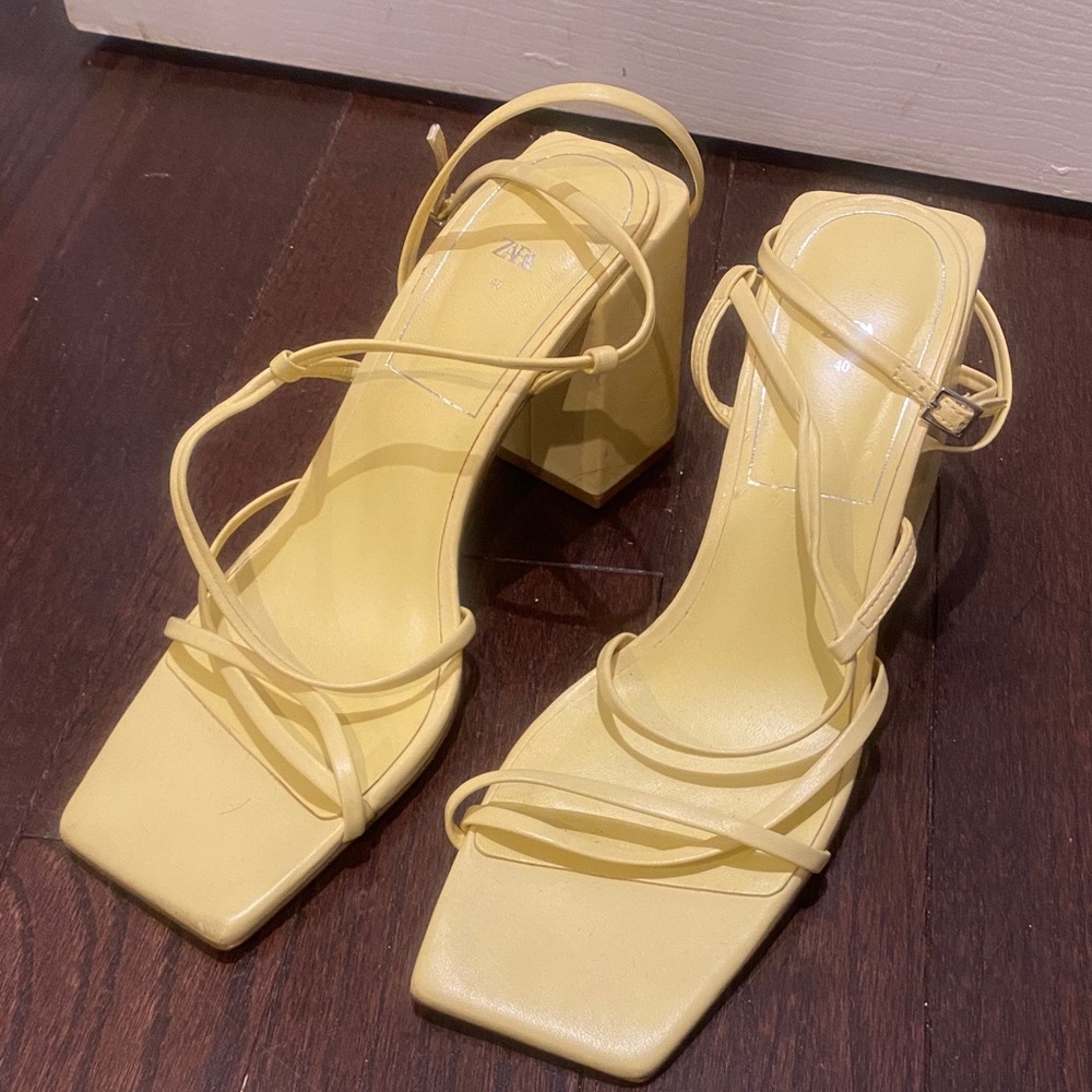 Zara Lemon Strappy Heels